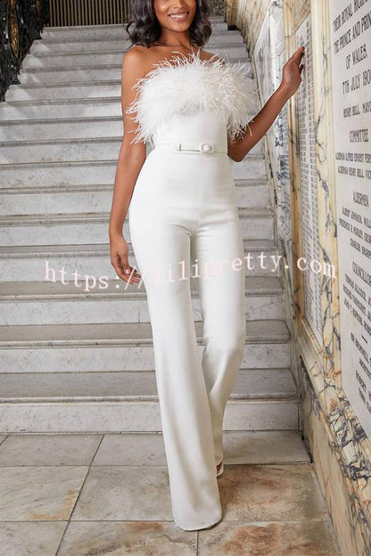 LB | Feather Tube Top Jumpsuit