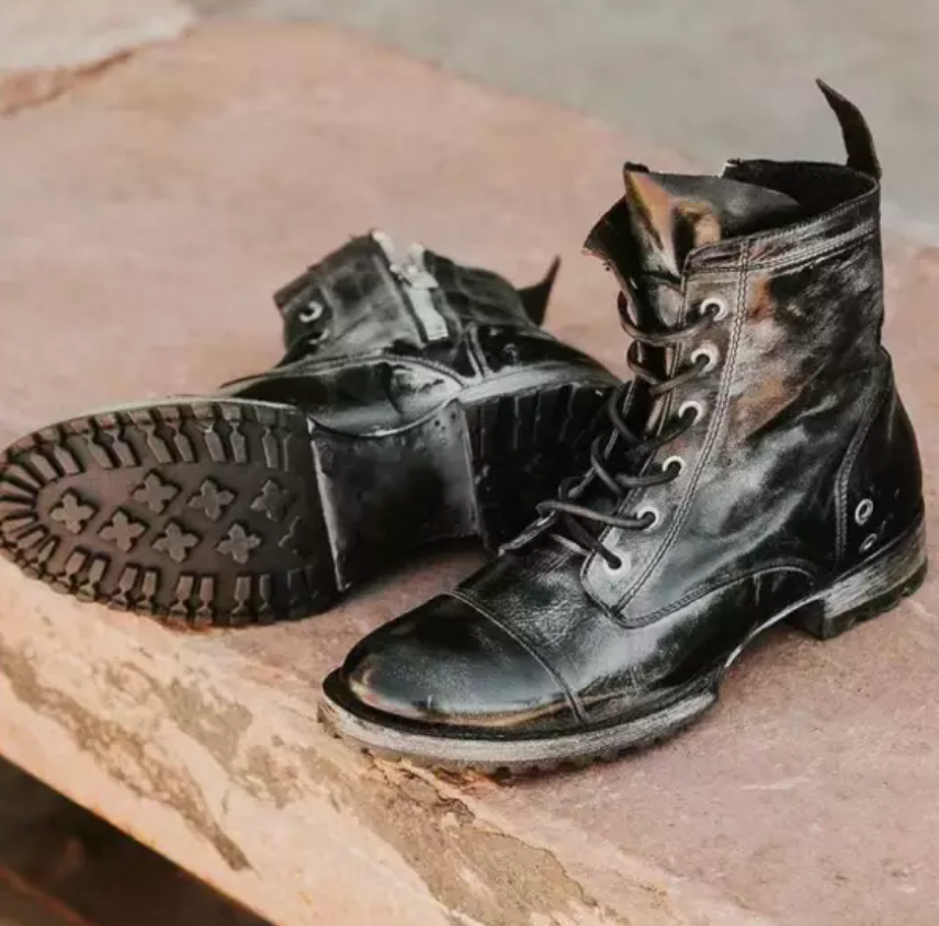 LB | Klasyczne, solidne skórzane buty sznurowane w stylu vintage