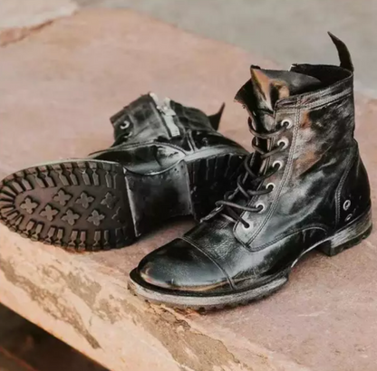 LB | Klasyczne, solidne skórzane buty sznurowane w stylu vintage