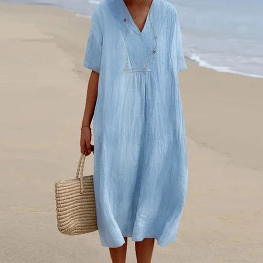 LB | Lekka damska sukienka maxi inspirowana stylem vintage