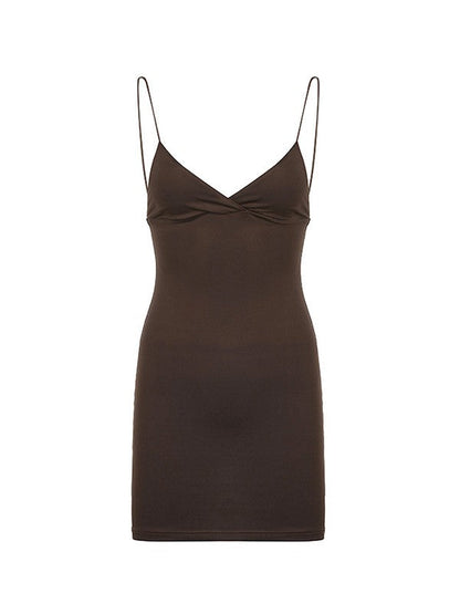 LB | Brązowa halka mini sukienka Vintage