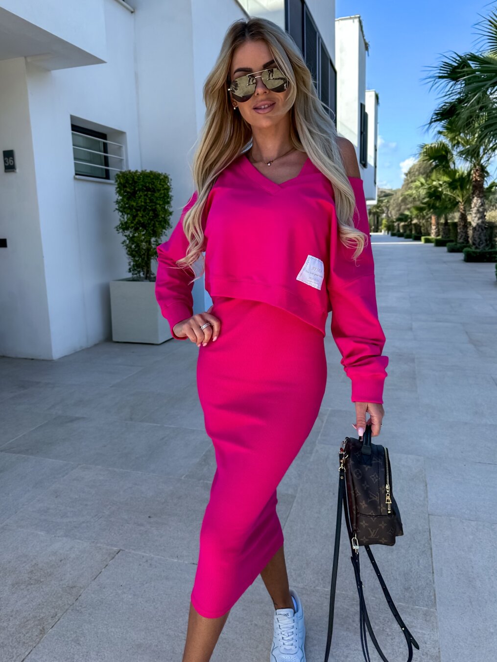 LB | Casualowy zestaw bluza i sukienka