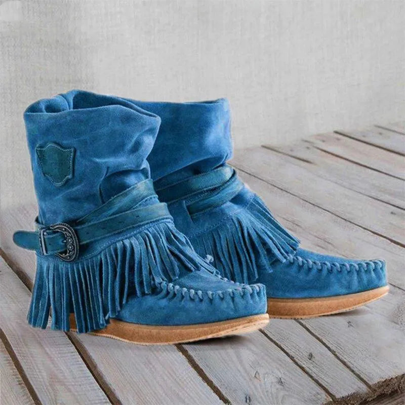 LB | Boho Fringed Moccasin Boots