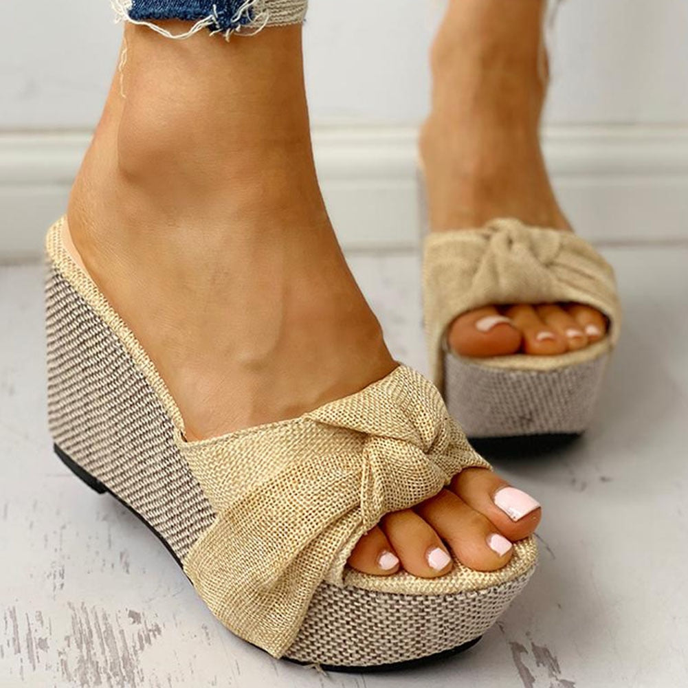 LB | - Sandały na wysokim obcasie Wedge Heel Women