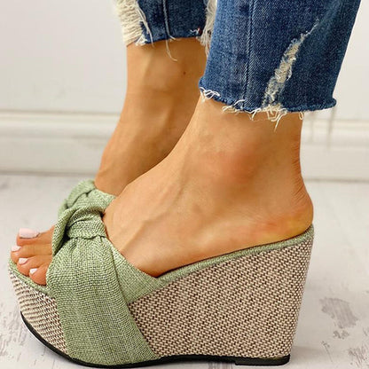LB | - Sandały na wysokim obcasie Wedge Heel Women