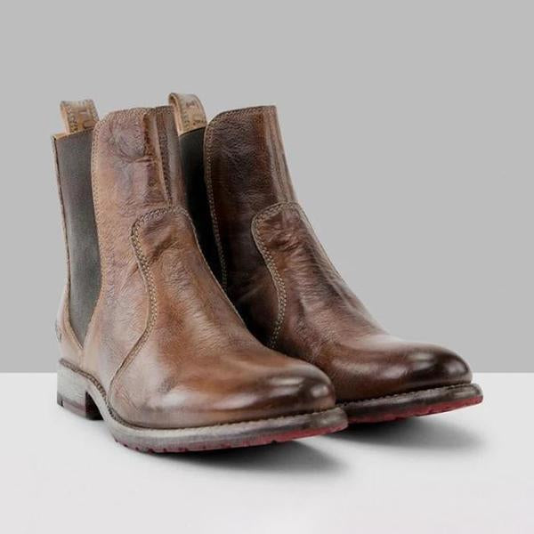 LB | Damskie buty za kostkę ze skóry w stylu vintage