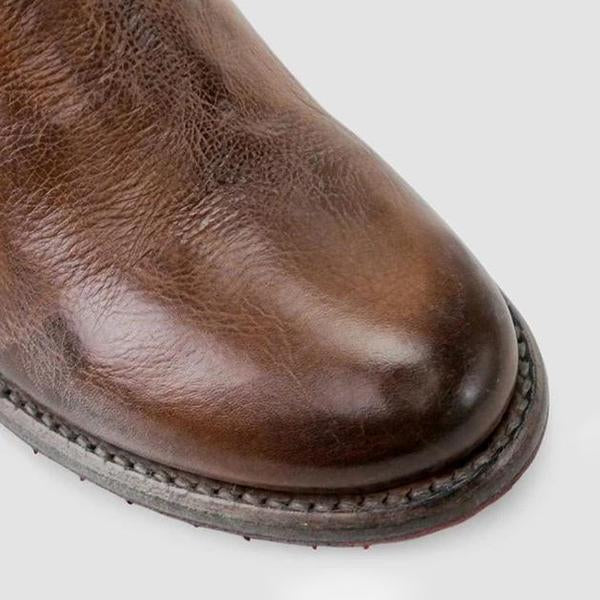LB | Damskie buty za kostkę ze skóry w stylu vintage
