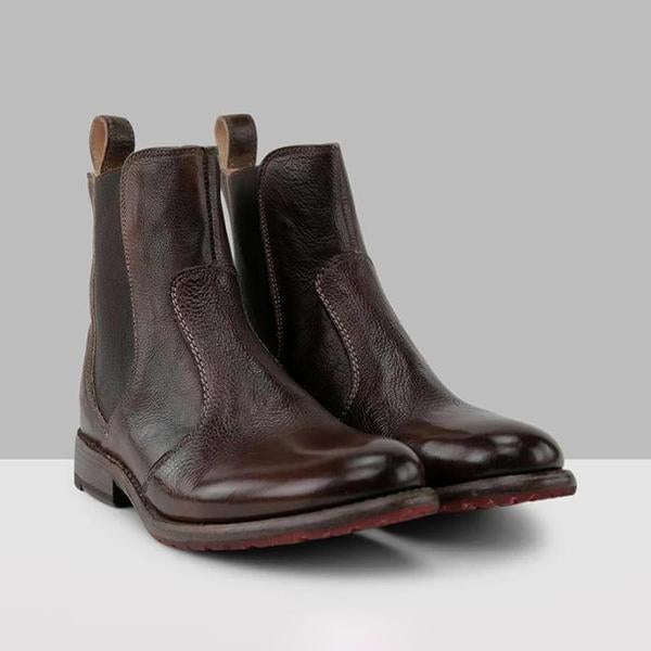 LB | Damskie buty za kostkę ze skóry w stylu vintage