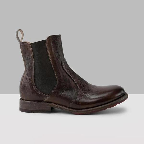 LB | Damskie buty za kostkę ze skóry w stylu vintage