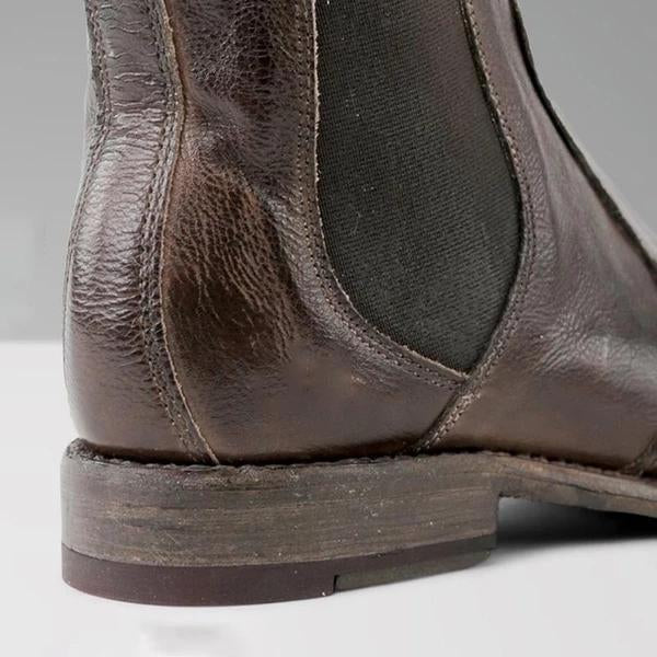 LB | Damskie buty za kostkę ze skóry w stylu vintage