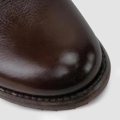 LB | Damskie buty za kostkę ze skóry w stylu vintage