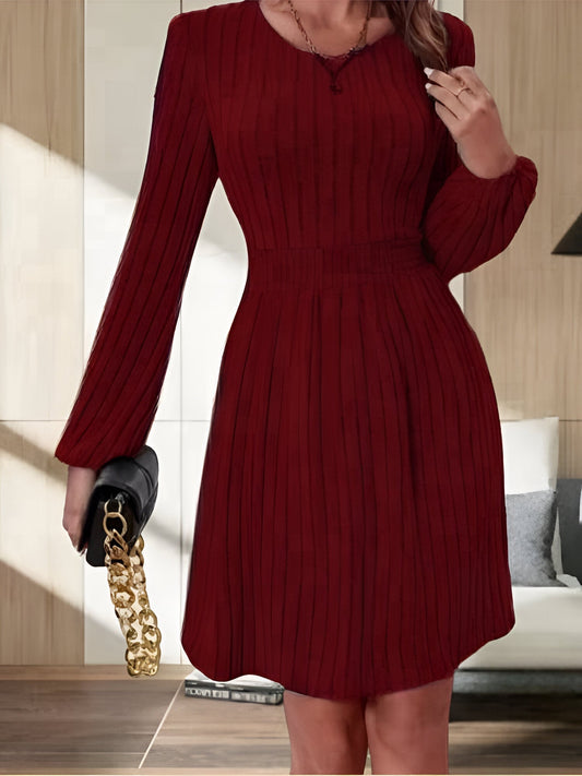 LB | Elegancka dzianinowa sukienka midi