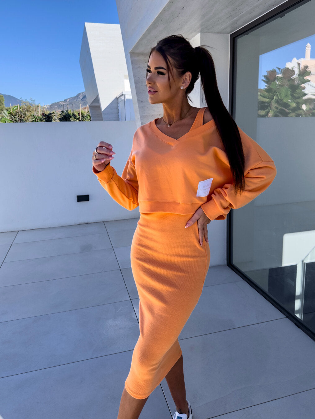 LB | Casualowy zestaw bluza i sukienka