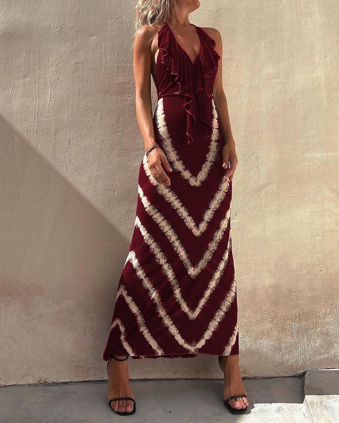 LB | Tie-Dye Halter Maxi Dress