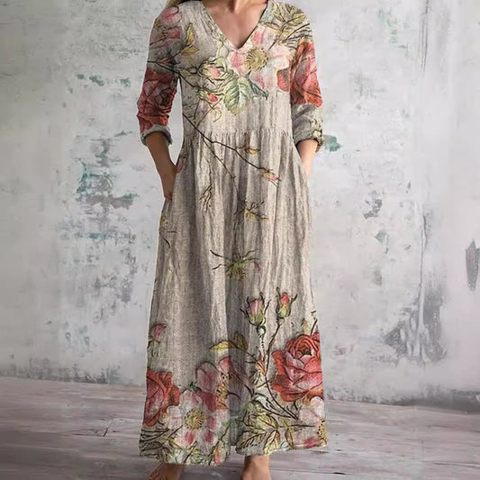 LB | Floral Whimsy Boho Maxi Dress