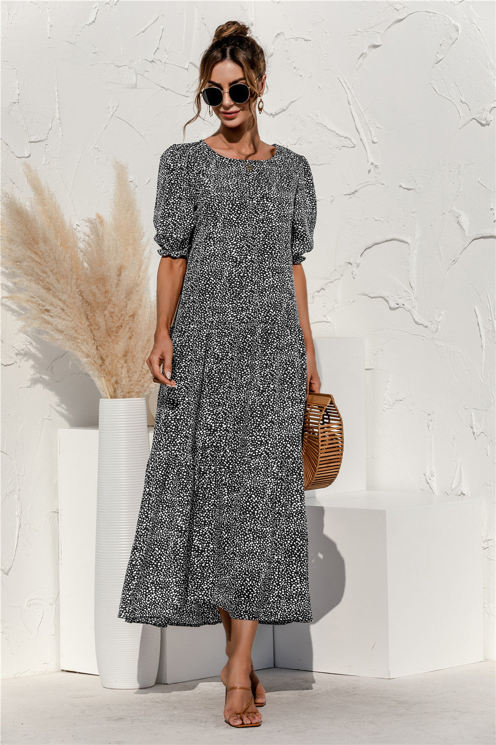 LB | Sukienka midi Gingham na co dzień