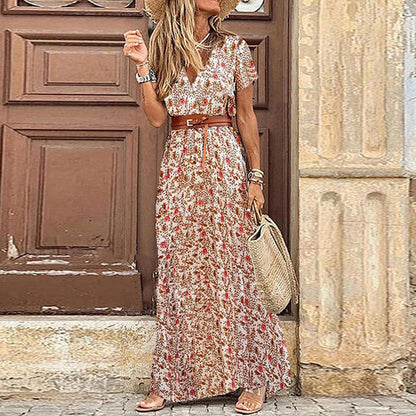 LB | Boho maxi sukienka z paskiem