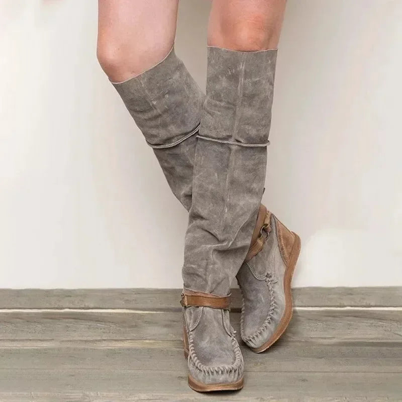 LB | Inspirowane stylem boho mokasyny do kolan