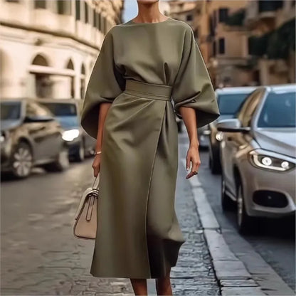 LB | Wygodna casualowa sukienka z okrągłym dekoltem