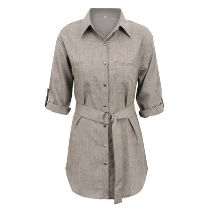 LB | Elegancka mini sukienka z głębokim dekoltem V i rękawem 3/4 Moda damska