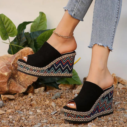 AS | Boho sandały na koturnie