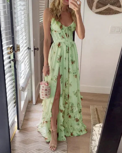 LB | Elegancka sukienka maxi w kwiaty