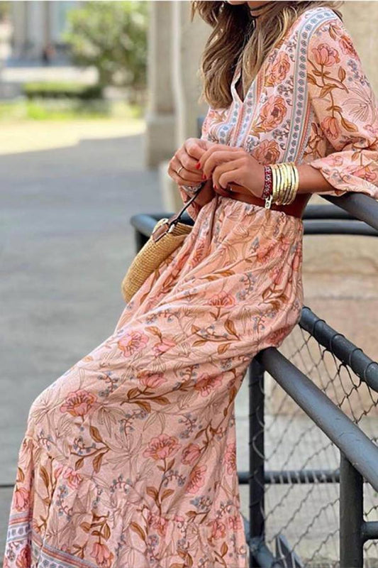 LB | Bohemian Floral Print Maxi Dress
