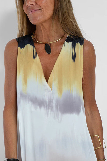 LB | Make Them Proud Satin Tie-dye Print Relaxed Maxi Dress