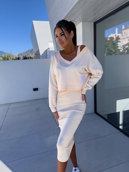 LB | Casualowy zestaw bluza i sukienka