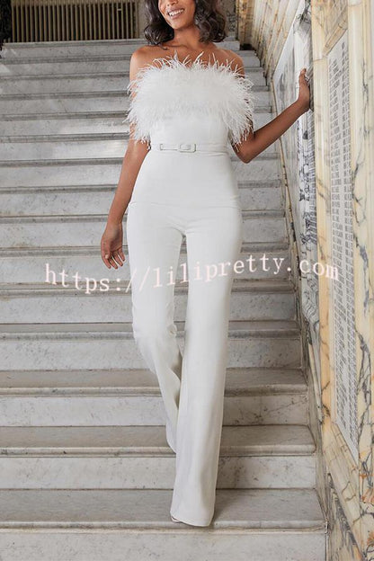 LB | Feather Tube Top Jumpsuit