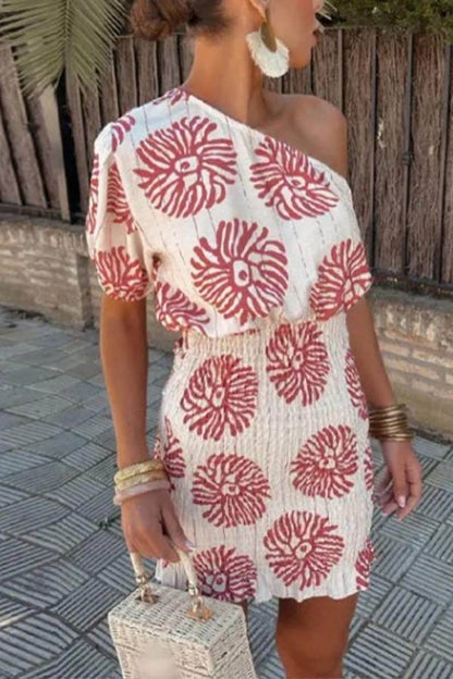LB | Nowoczesna sukienka mini z nadrukiem