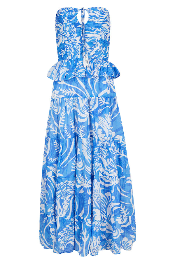 LB | Summer Soiree Off Shoulder Smocked Neckline Tiered Maxi Dress