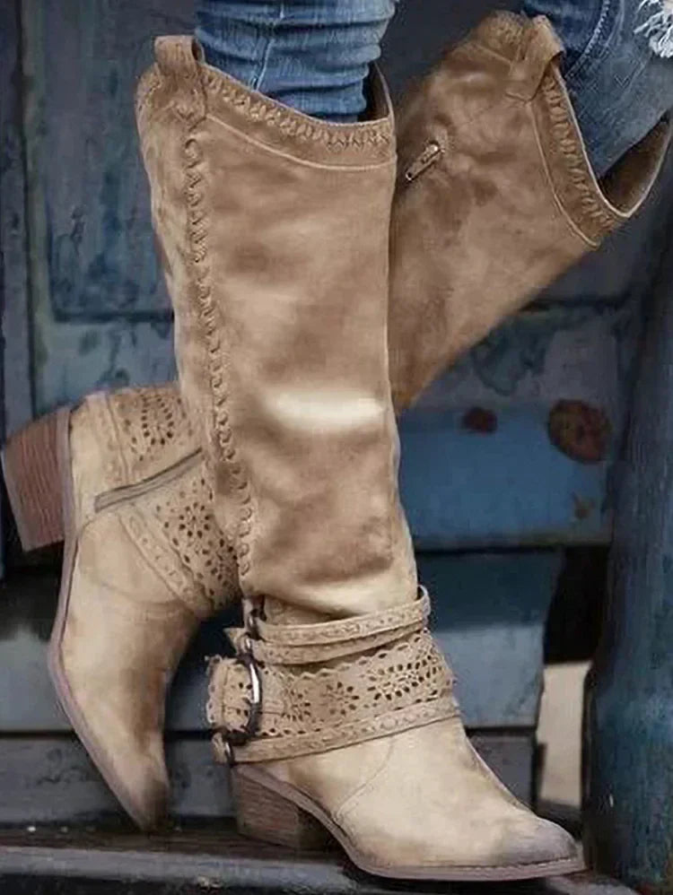 LB | Wysokie do kolan buty boho western