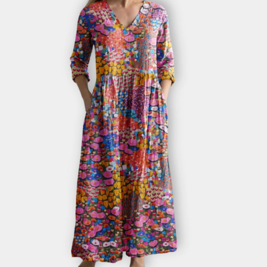LB | Rozkloszowana sukienka maxi w stylu boho