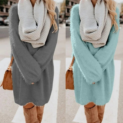 LB | Dzianinowa mini sukienka w stylu swetra