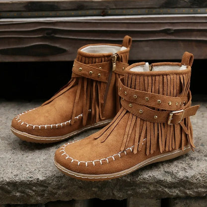 AS | Boho mokasyny z frędzlami