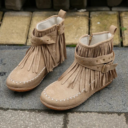 AS | Boho mokasyny z frędzlami