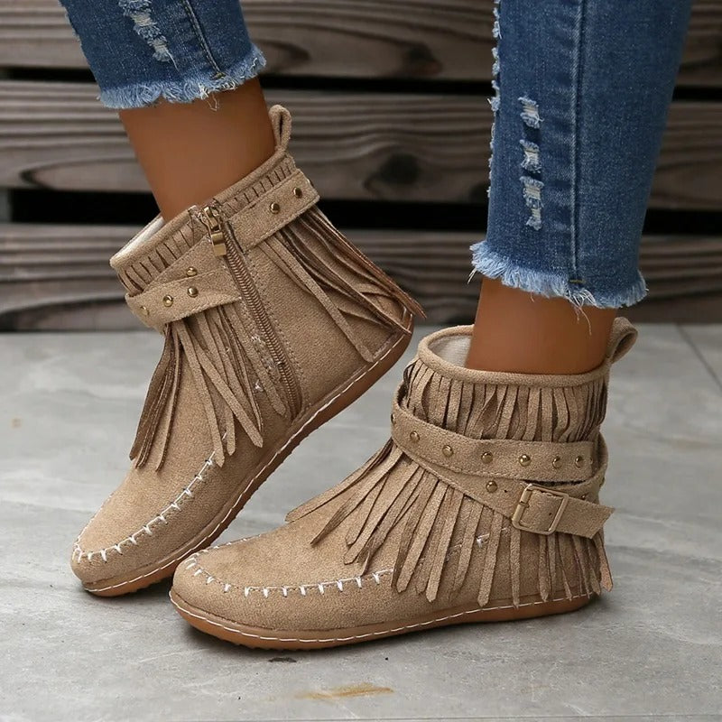 AS | Boho mokasyny z frędzlami