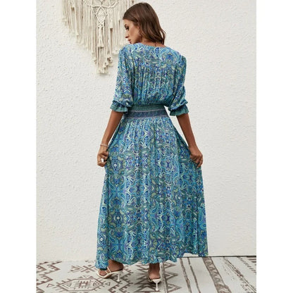 AS | Boho maxi sukienka z rozcięciem