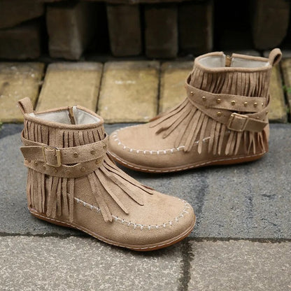 AS | Boho mokasyny z frędzlami