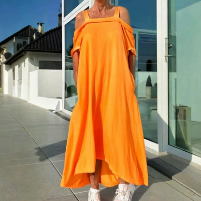 LB | Elegancka i wygodna sukienka maxi dla kobiet z odkrytymi ramionami
