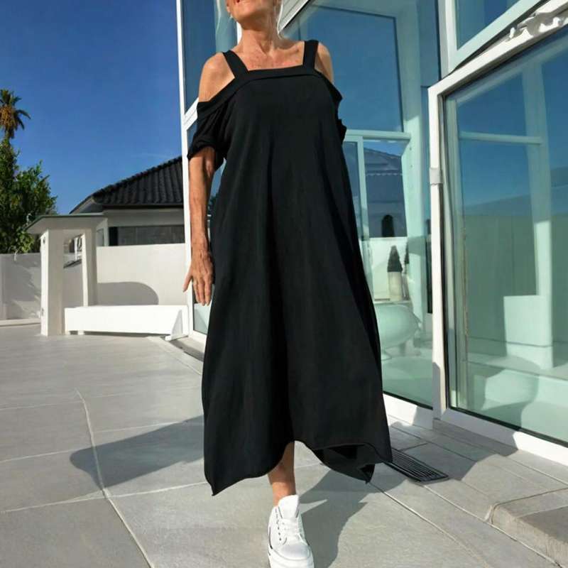 LB | Elegancka i wygodna sukienka maxi dla kobiet z odkrytymi ramionami
